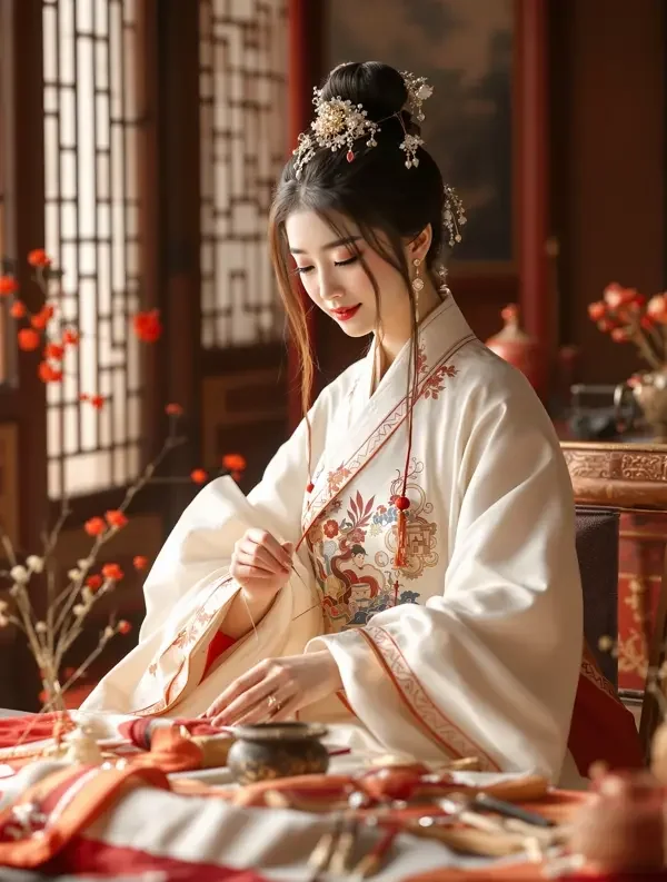 锦绣良缘:我家的绣娘是皇女 - 河马剧场高甜短剧 短剧《锦绣良缘:我家的绣娘是皇女》古装题材封面,主演云锦 × 裴彦